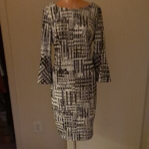 Calvin Klein Monochrome Long Sleeve Dress